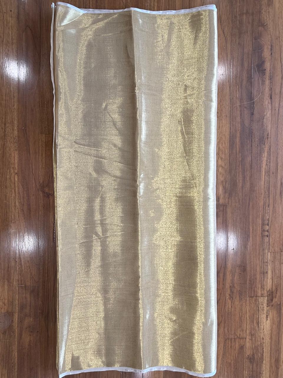 Banarasi Handloom Pure Tissue 9523 Gold ( 44 Inches Width )