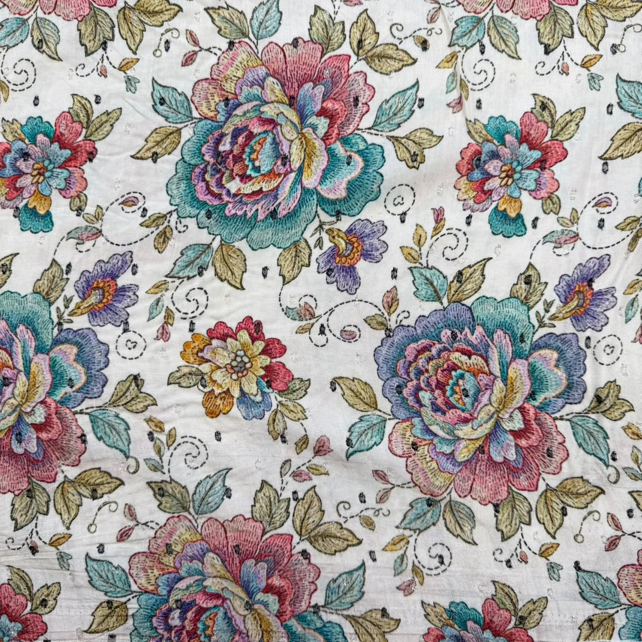 Printed Muslin Butti available in 44" width