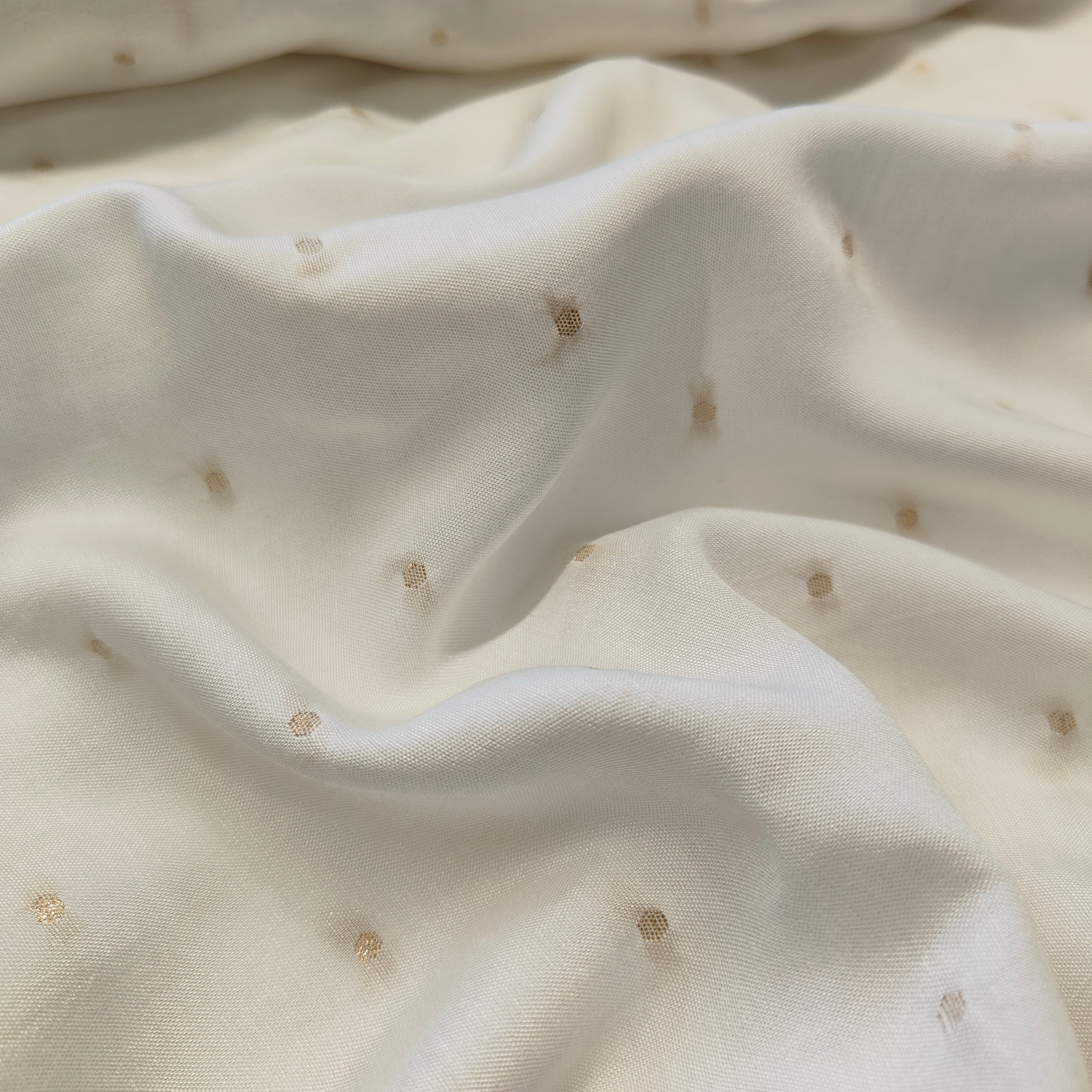 Dyeable Muslin Golden Butti  (44 Inches Width)