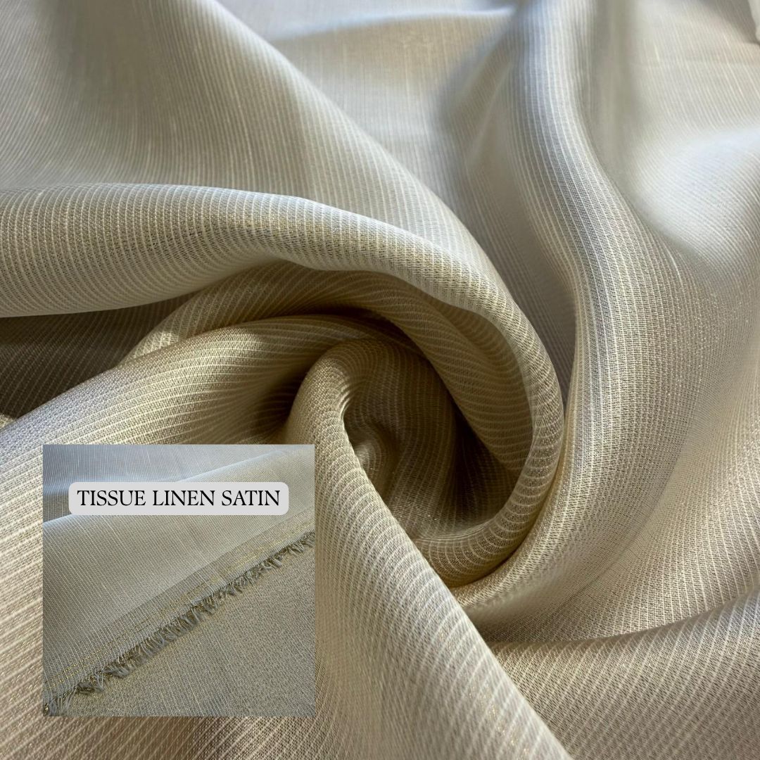 Dyeable Tissue Linen Satin  ( 44 Inches Width )