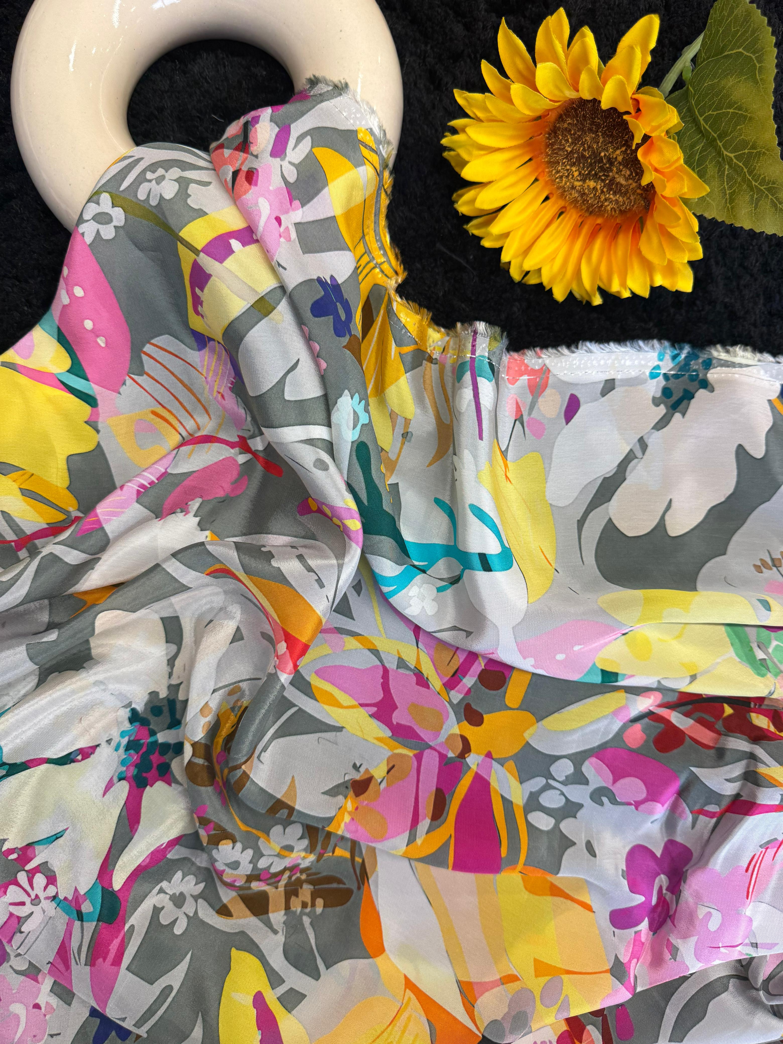 Printed  Natural Crepe  ( 44" Inches Width )