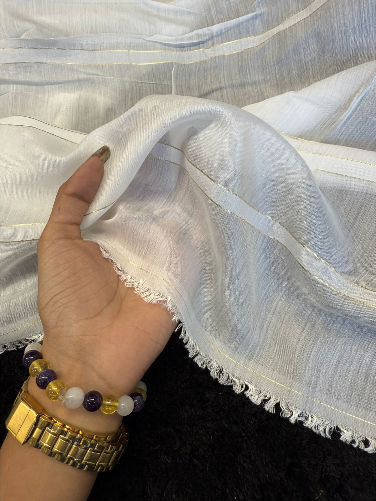 Dyeable Bemberg  Mul Mul Satin Patti ( 36 Inches Width )
